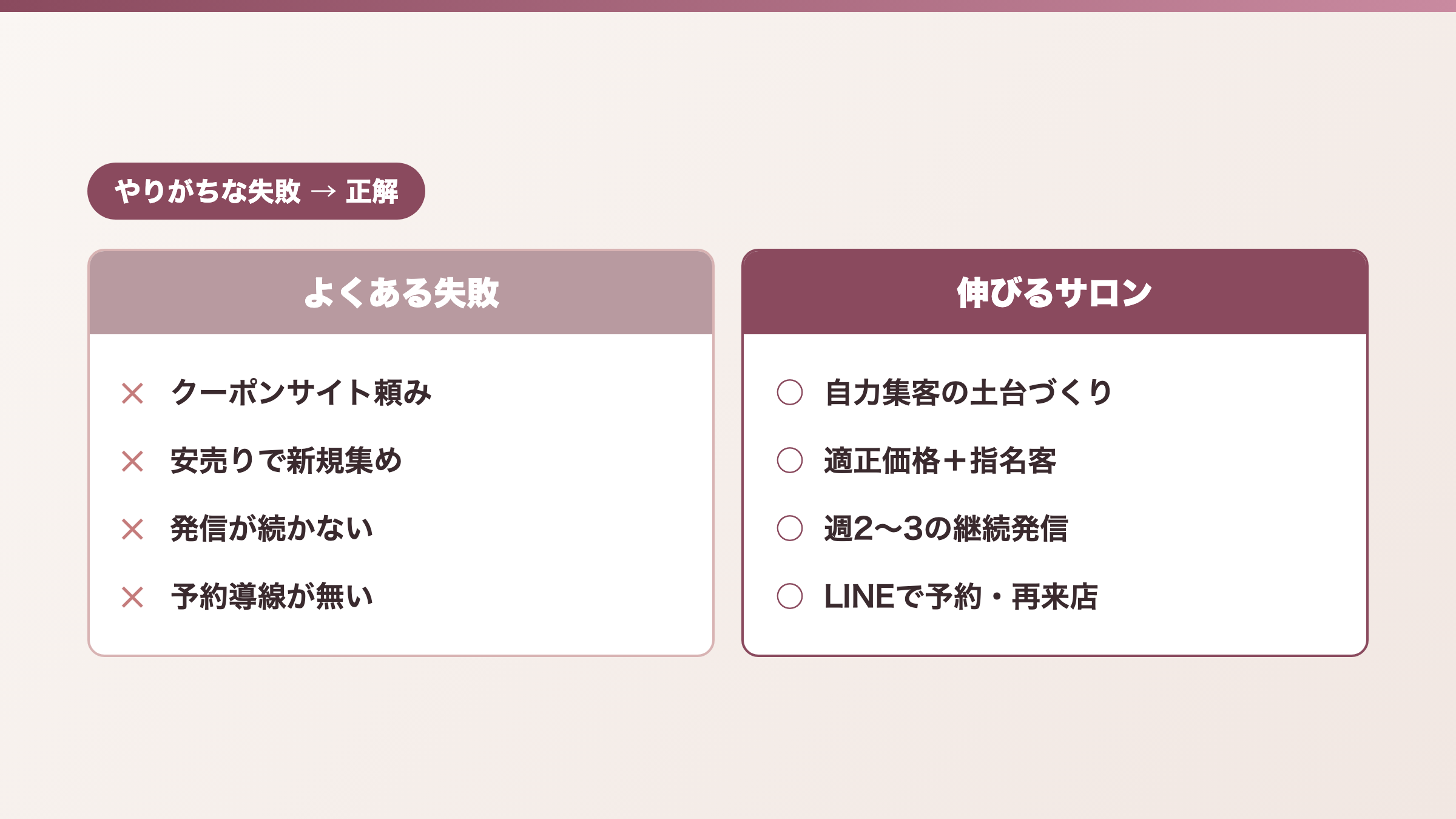 自宅サロン集客のよくある失敗と伸びるサロンの違い